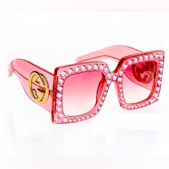 GUCCI SQUARE-FRAME ACETATE SUNGLASSES GG0145S-001 AS SEEN ON RHIANNA - Picture 1 of 8